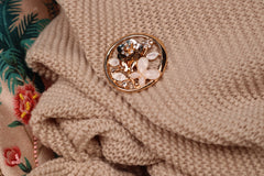 Magneet broche nr 70 fantasy goudkleurig