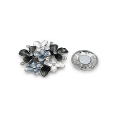 Magneet broche nr 316 fantasy zilverkleurig