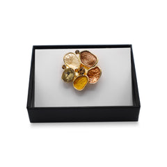 Magnetbrosche Nr.383 Fantasie Goldfarben