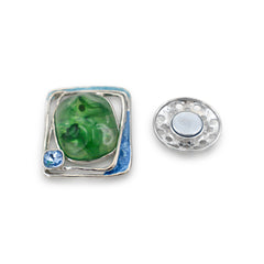 Magneet broche nr 420 fantasy zilverkleurig