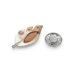 Broche magnétique n° 449, style fantaisie, couleur argentée