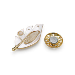 Broche magnétique n° 450, style fantaisie, couleur or
