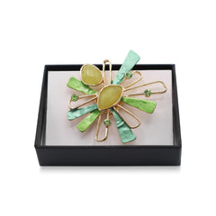 Broche magnétique n° 455, style fantaisie, couleur or