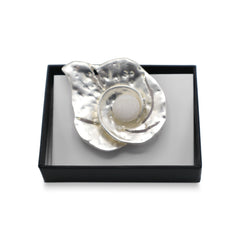 Broche magnétique n° 468, style fantaisie, couleur argentée
