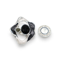 Broche magnétique n° 468, style fantaisie, couleur argentée
