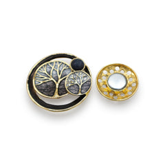 Broche magnétique n° 468, style fantaisie, couleur argentée