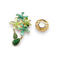 Broche magnétique n° 468, style fantaisie, couleur argentée