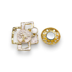 Broche magnétique n° 468, style fantaisie, couleur argentée