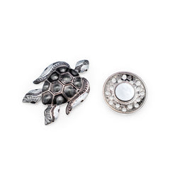 Magneet broche nr 209 fantasy zilverkleurig