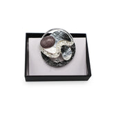 Magneet broche nr 279 fantasy zilverkleurig