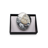 Magneet broche nr 280 fantasy zilverkleurig