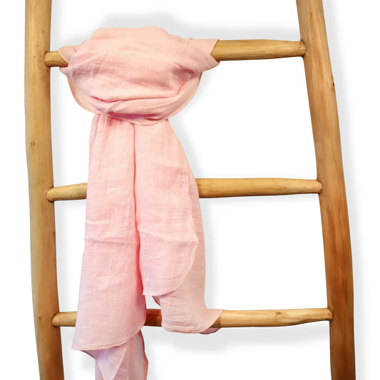 Leinenschal in Babyrosa