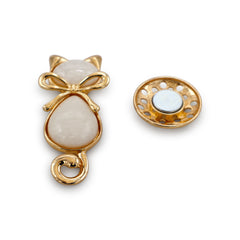 Magneet broche nr 323 fantasy goudkleurig