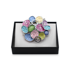 Magneet broche nr 330 fantasy zilverkleurig