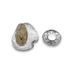 Magneet broche nr 364 fantasy zilverkleurig