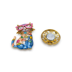  Magnetbrosche Nr.371 Fantasie Goldfarben