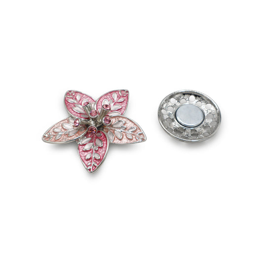 Magneet broche nr 434 fantasy zilverkleurig