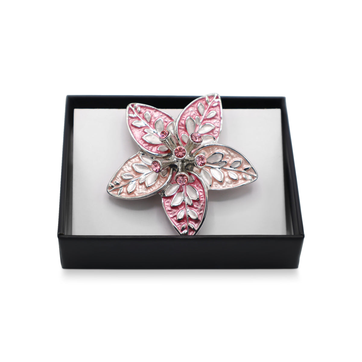 Magneet broche nr 434 fantasy zilverkleurig