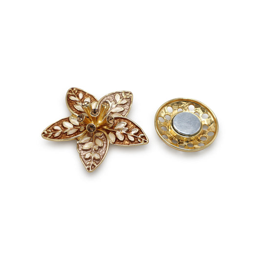 Magneet broche nr 437 fantasy goudkleurig