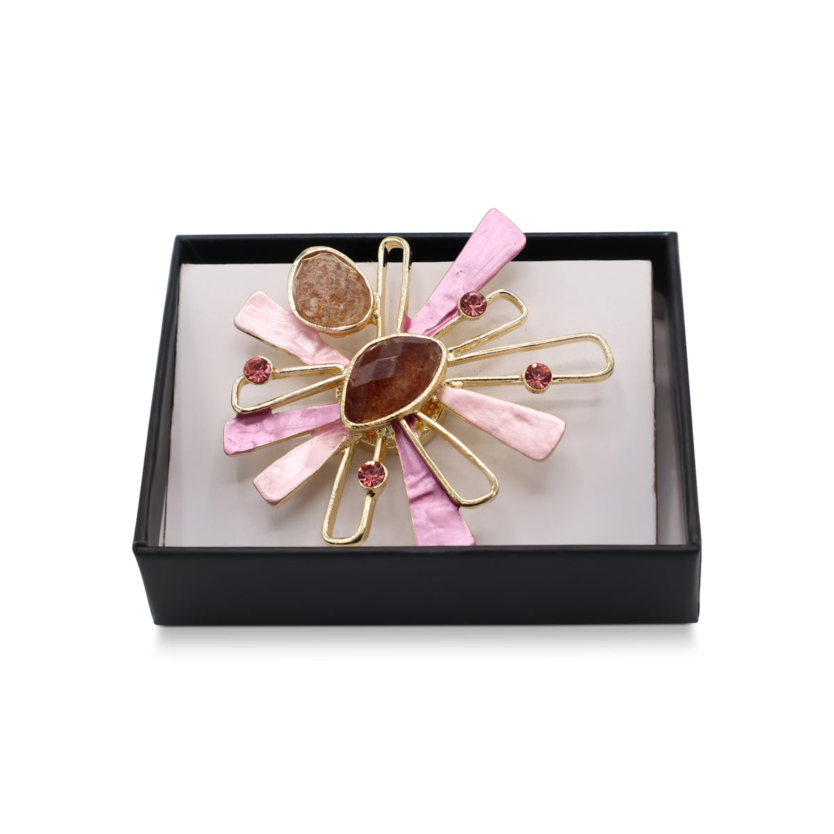 Broche magnétique n° 452, style fantaisie, couleur or