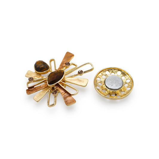  Magnetbrosche Nr.453 Fantasie Goldfarben