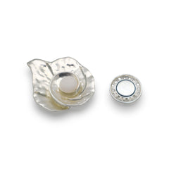 Broche magnétique n° 468, style fantaisie, couleur argentée