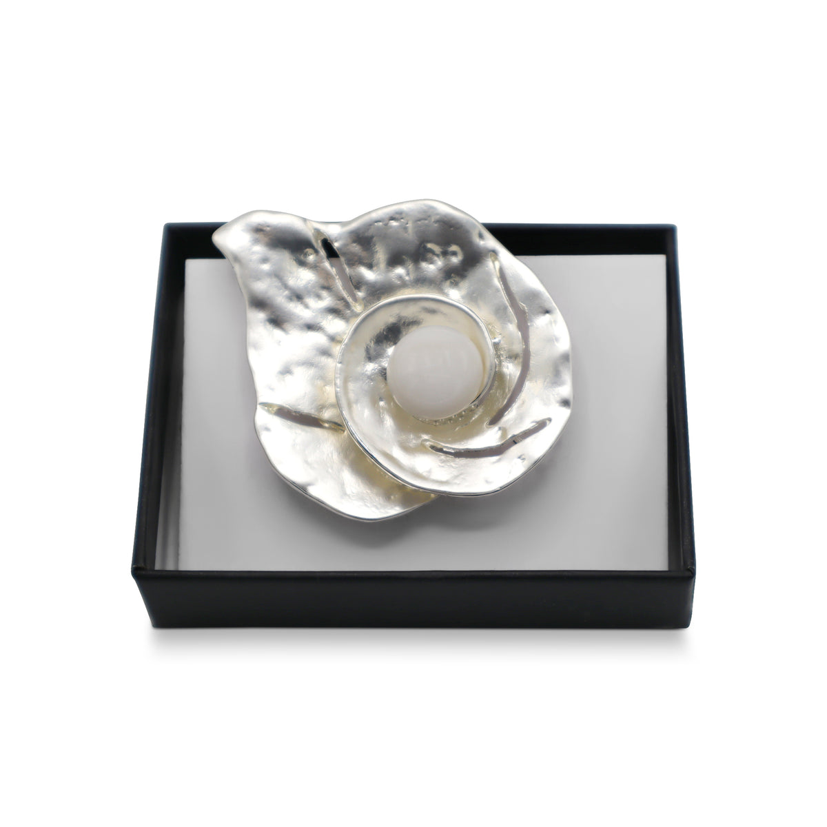Broche magnétique n° 468, style fantaisie, couleur argentée