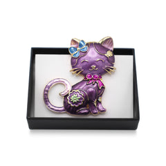 Broche magnétique n° 468, style fantaisie, couleur argentée