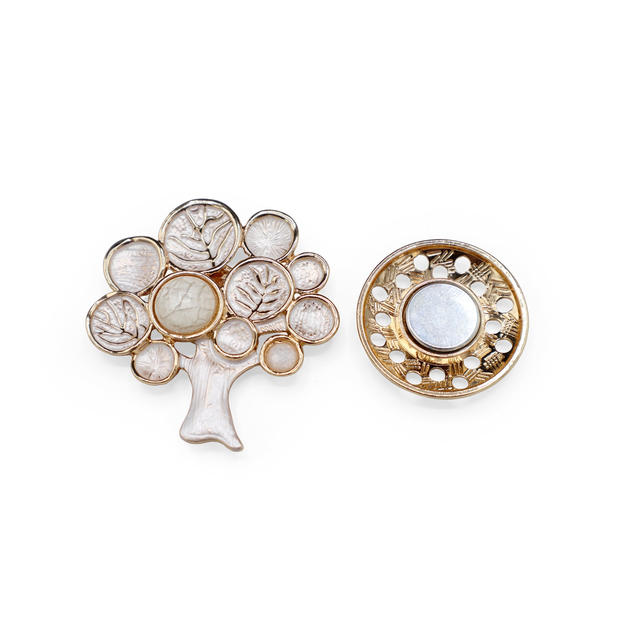 Magneet broche nr 183 fantasy goudkleurig