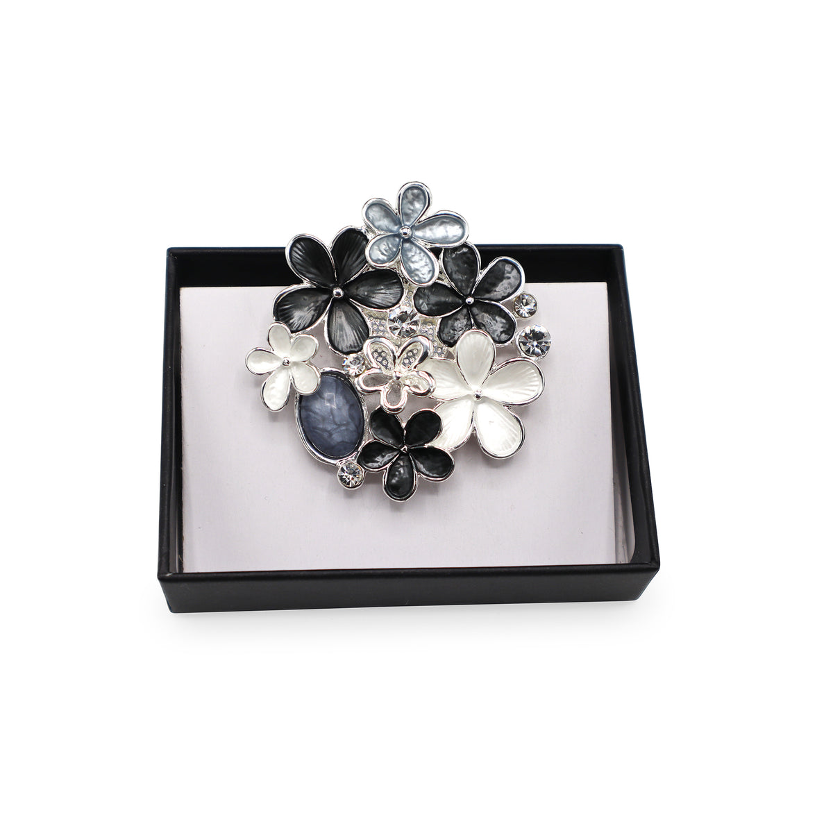 Magneet broche nr 232 fantasy zilverkleurig