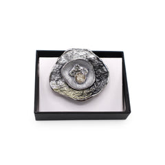 Magneet broche nr 254 fantasy zilverkleurig