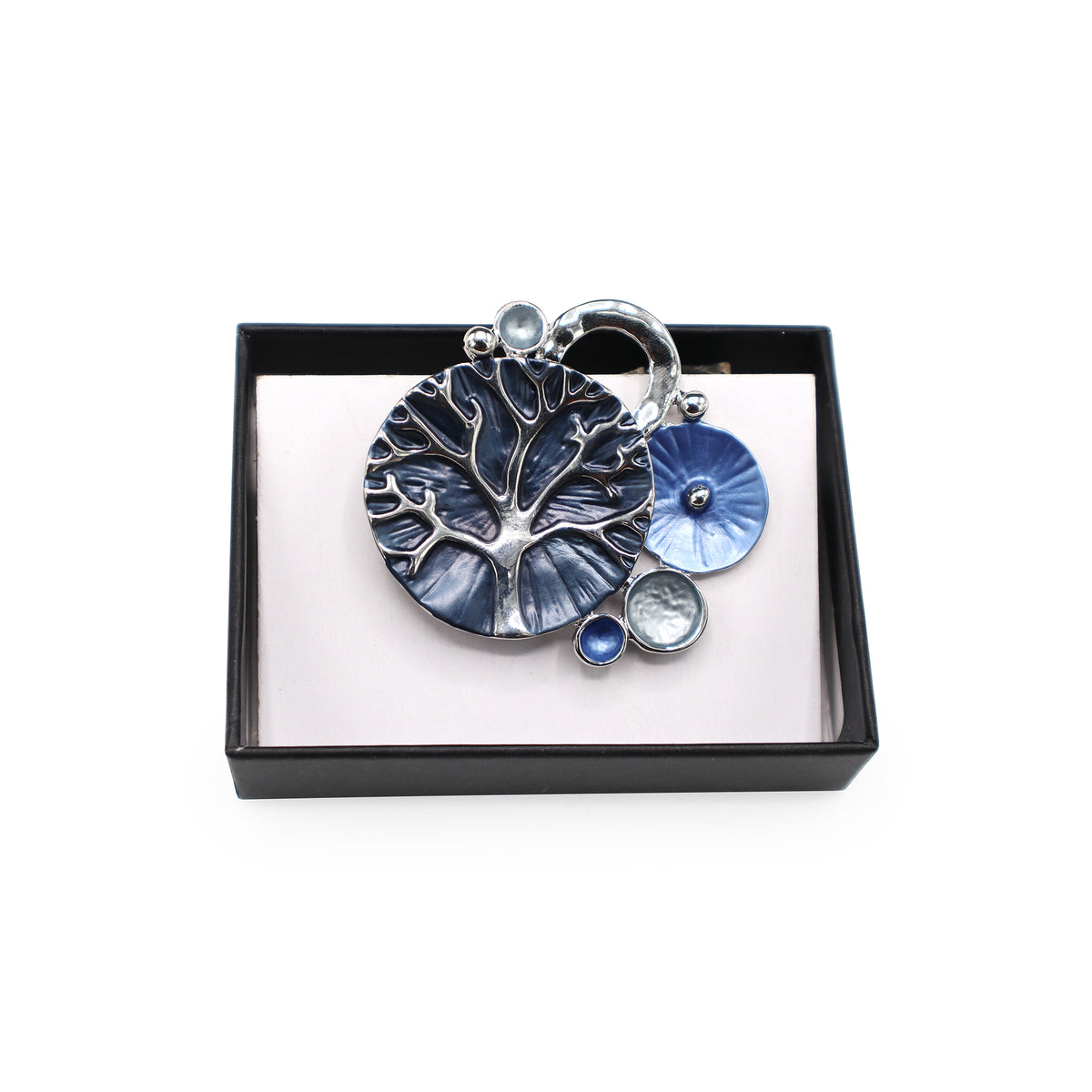 Magneet broche nr 242 fantasy zilverkleurig