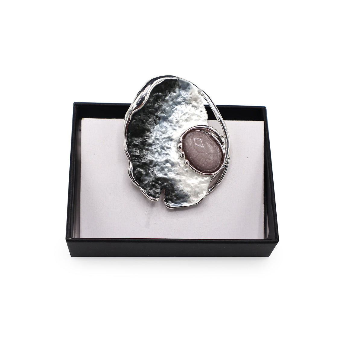 Magneet broche nr 276 fantasy zilverkleurig