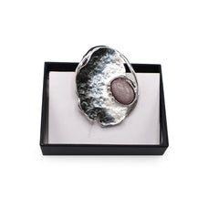 Magneet broche nr 276 fantasy zilverkleurig