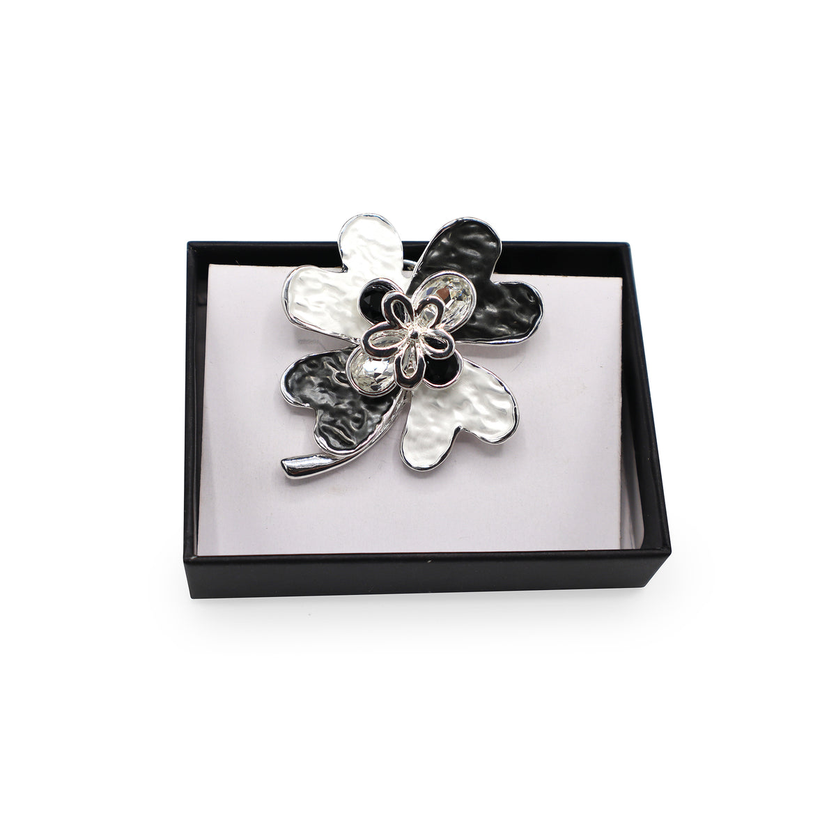 Magneet broche nr 296 fantasy zilverkleurig