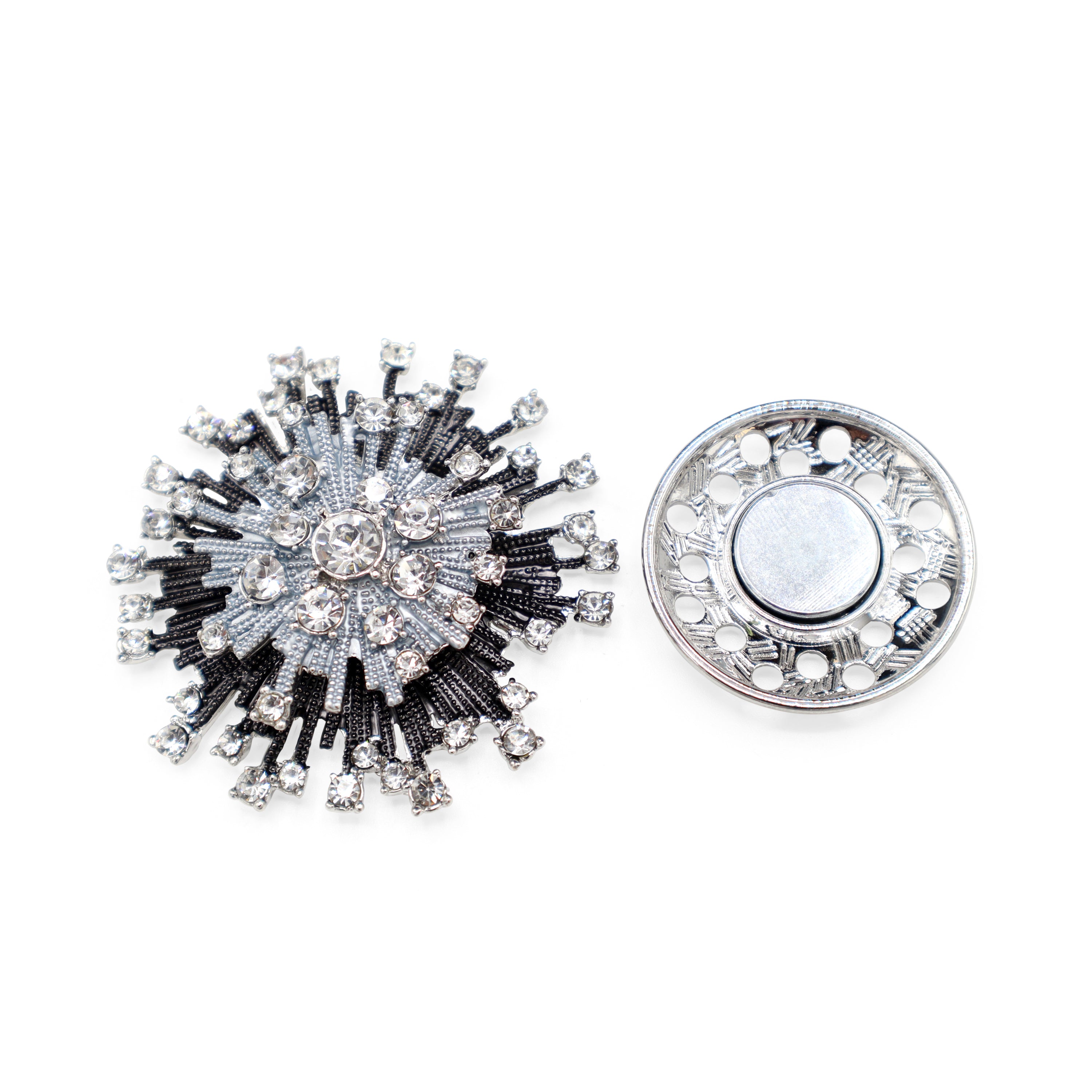 Magneet broche nr 175 fantasy zilverkleurig