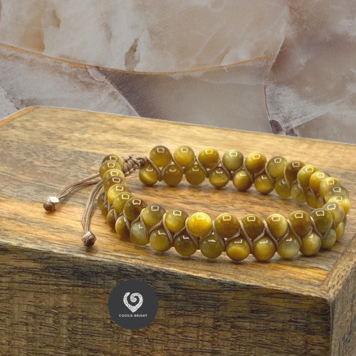 Boho bandje honing jade