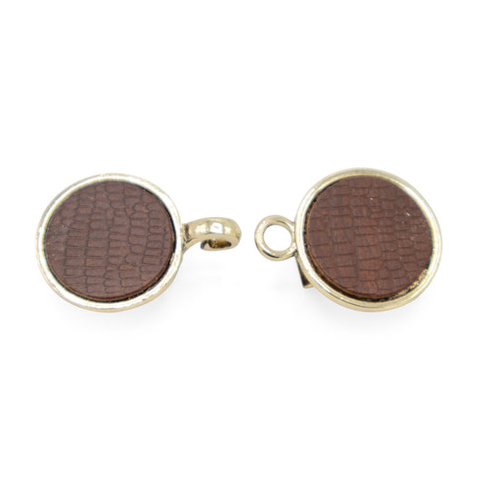 Bellagio buffalo leather krokodil print brown